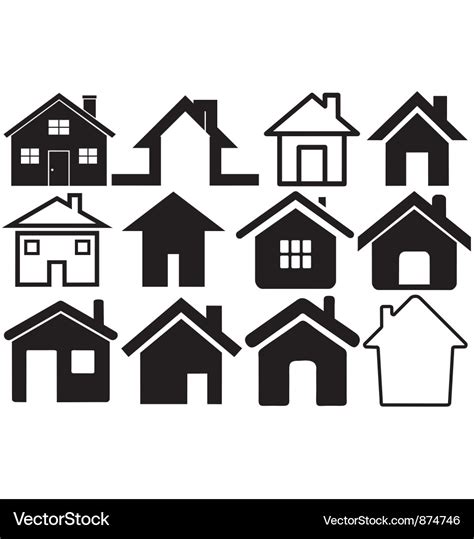 House Icons Royalty Free Vector Image Vectorstock