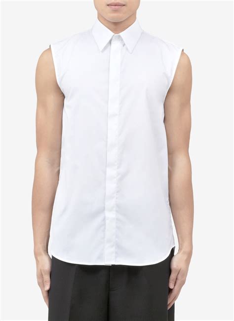 Lyst Givenchy Sleeveless Collared Shirt In White For Men