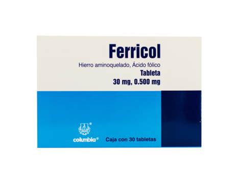 Ferricol Simple 30 Mg500 Mcg Oral 30 Tabletas Fastfarma