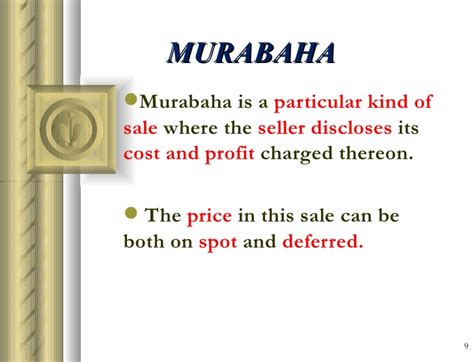 This can be a fast way to sell your home. WHAT IS MURABAHAH? ~ Islamic Finance Economy