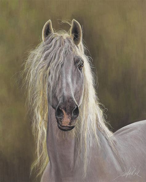 White Stallion Horse Art