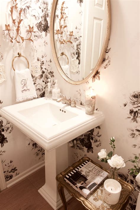Vintage Glam Powder Room Makeover Styled With Lace Powder Room