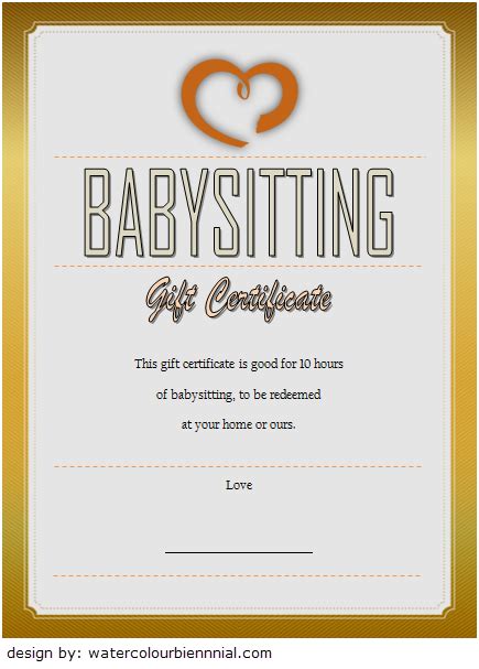Paddle at the point | there are now such a large number of this implies there is intense interest just as rivalry for babysitting administrations. Babysitting Gift Certificate Template Free 7+ NEW CHOICES