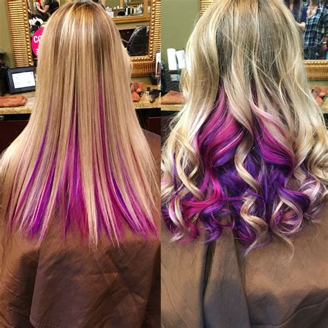 Hot Pink And Purple Peekaboo Hair Coloración De Cabello Peinados