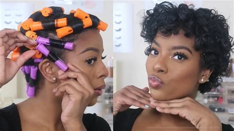 Perm Rod Set On Short Natural Hair Quick And Easy Youtube