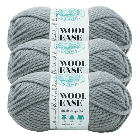Lion Brand Yarn Wool Ease Thick And Quick Slate Wool Blend Super Bulky