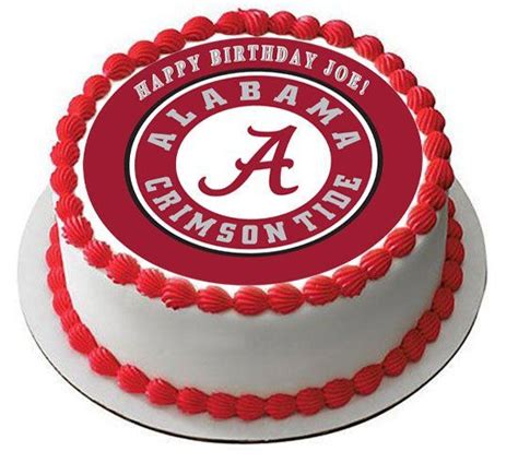 Alabama Crimson Tide University Edible Cake Topper And Cupcake Toppers
