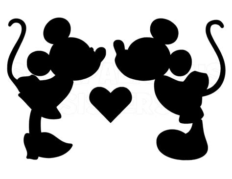 Silhouette Of Mickey And Minnie For Champagne Glasses Mariage Marie