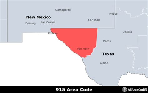 915 Area Code Location Map Time Zone And Phone Lookup