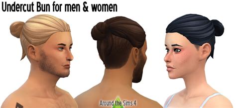 Around The Sims 4 Custom Content Download Hair Undercut Bun