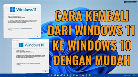Cara Mudah Mengembalikan Windows 11 Ke Windows 10 Tanpa Instal Ulang