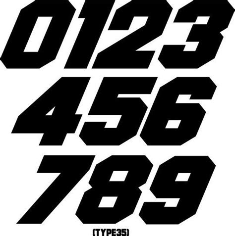 18 Beautiful Race Car Number Fonts Motocross Stickers Number Fonts