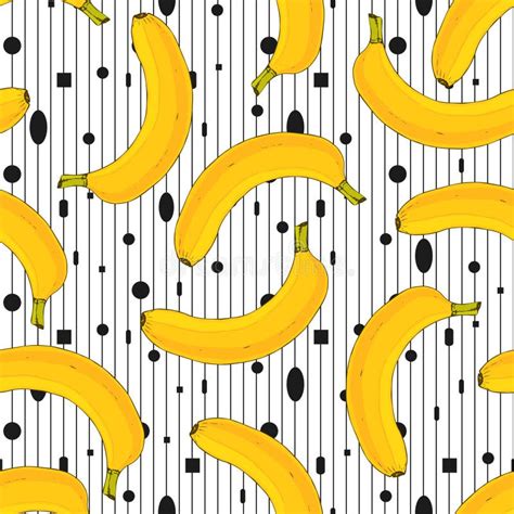 Seamless Vector Pattern With Yellow Bananas Banana Fruit Vector Repeating Pattern Stock Vector