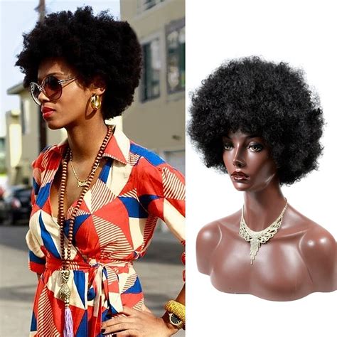 Synthetic Afro Wig Women Sort Bppm Hair Style Soft Fiber Kinky Hair