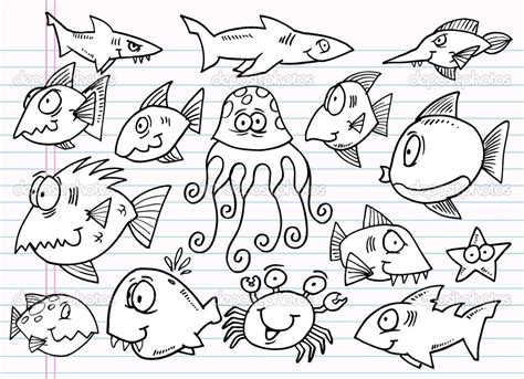 Doodle Fish Sea Creatures Arts Doodles Pinterest Doodles