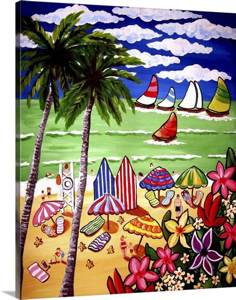Whimsical Beach Scene Wall Art Canvas Prints Framed Prints Wall