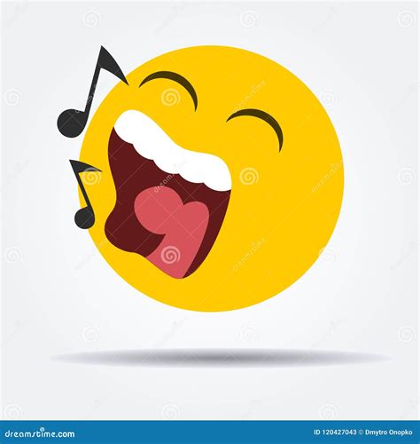 Singing Emoticon In A Flat Design Stock Vector Illustration Of