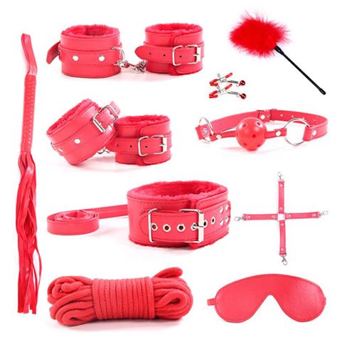 bdsm set furry sexy toys adult games sex male leather bondage restraint kit handcuffs nipple