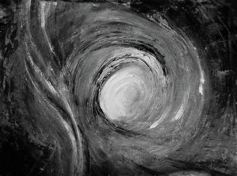 Wormhole In Black And White Acrylic Painting On Canvas Space