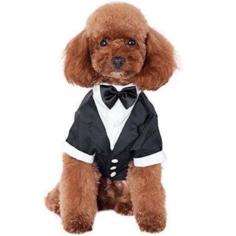 Kuoser Dog Suit Bow Tie Costume Wedding Shirt Formal Tuxedo Dog