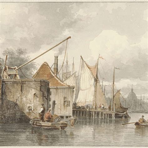 Boten Bij Een Kade Everhardus Koster 1846 Rijksmuseum