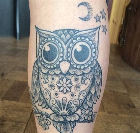 73 Elegant Owl Tattoos On Leg Tattoo Designs