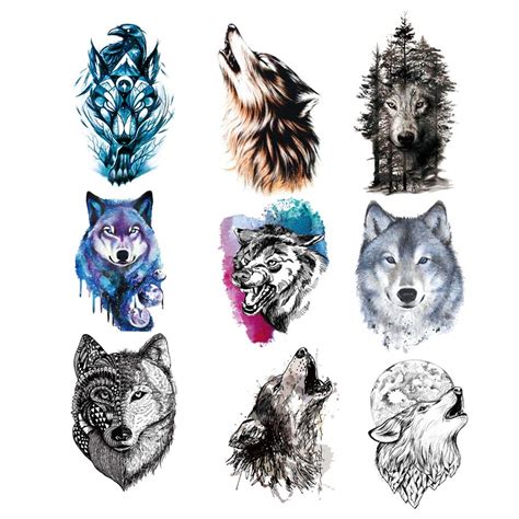Buy 9 Pieces Wolf Temporary Tattoo For Women Menlot Wolf Temporary