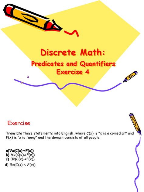 Discrete Math Predicates And Quantifiers Exercise4 Pdf