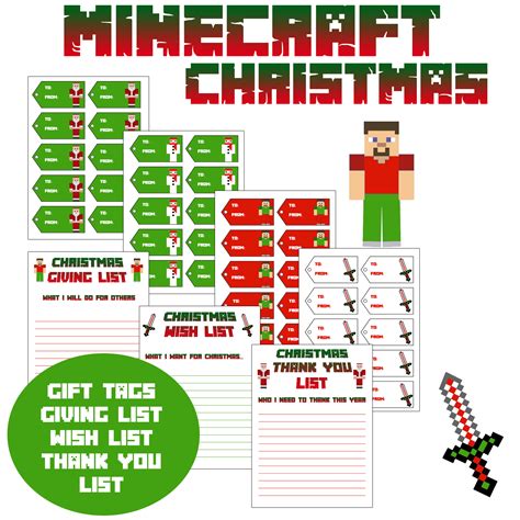 Oh minecraft, how so many kiddos love you! FREE Minecraft Ultimate Christmas Printables » SKrafty