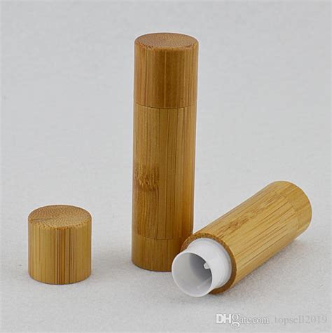 Wholesale 5g Bamboo Diy Design Empty Lip Gloss Container Lipstick Tube Lip Balm Cosmetic