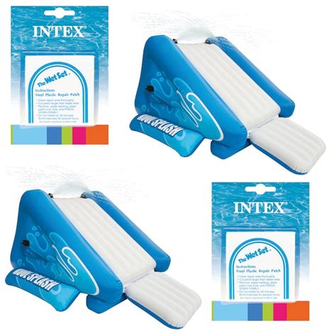 Intex Inflatable Pool Water Slide Blue 2 Pack Repair Kit Fun And Durable Inflatable Slide