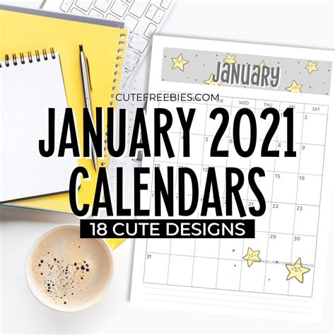 Printable Pdf January 2021 Calendar Cute Design Bmp Broccoli