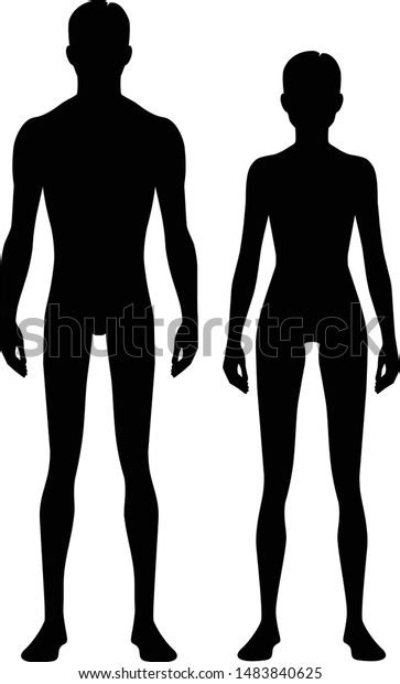 male female body silhouette isolated perfect เวกเตอร์สต็อก ปลอดค่าลิขสิทธิ์ 1483840625