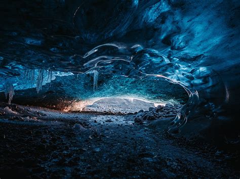 Cave Ice Stones Frozen Glacier Hd Wallpaper Peakpx