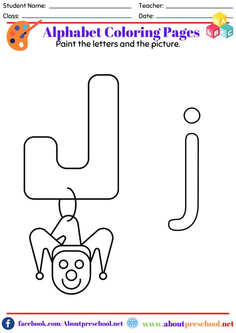 Alphabet Coloring Pages-j - About Preschool