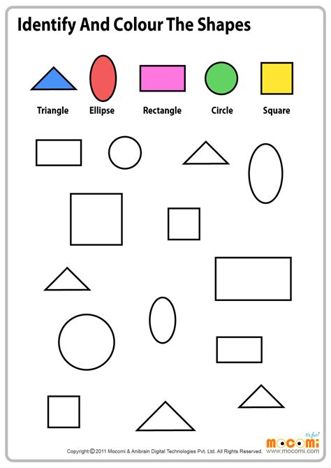 Free shape worksheets for preschool and kindergarten. Colour Similar Shapes - 2 - Maths Worksheet for Kids | Mocomi