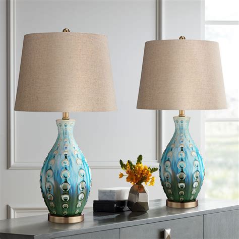 360 Lighting Mid Century Modern Table Lamps 26 5 High Set Of 2 Ceramic