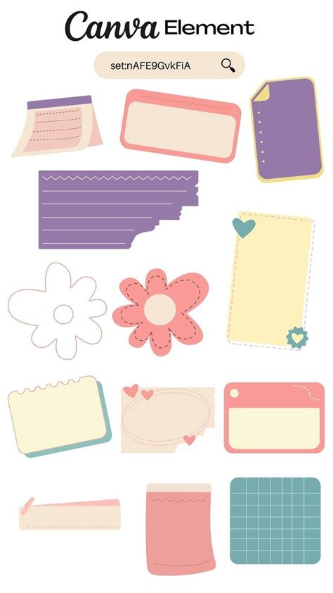 Canva Elements Cute Sticky Note Canvas Learning Graphic Shapes