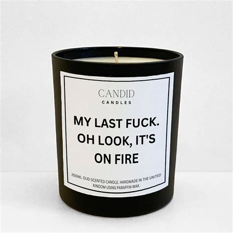 My Last Fuck Oh Look It S On Fire Scented Candle Etsy
