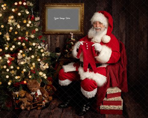 Santa Digital Backdrop Santa With Frame And Romperchristmas Etsy Canada