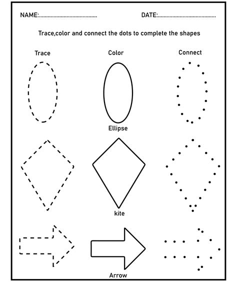 Tracing Shapes Learn Shapes And Geometric Figures Preschool Or