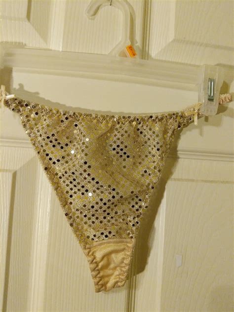 Vintage Unbranded Satin Shiny Thong Panties Size Large Gem