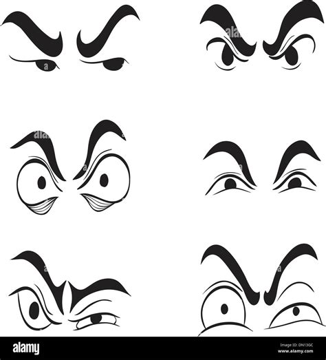 Angry Cartoon Eyes Set Vector Stock Vector Image And Art Alamy