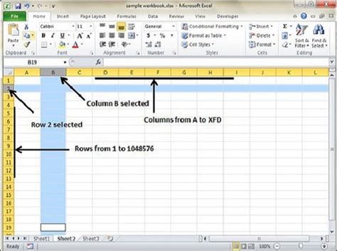Rows And Columns In Excel 2010