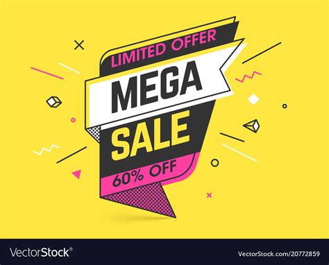 Mega Sale Limited Special Offer Banner Template Vector Image
