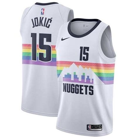 Denver Nuggets Jokic 15 Nba Basketball Swingman Jersey White Edition