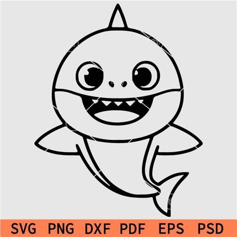 Baby Shark Svg Layered Baby Shark Svg Smiling Baby Shark Svg Baby