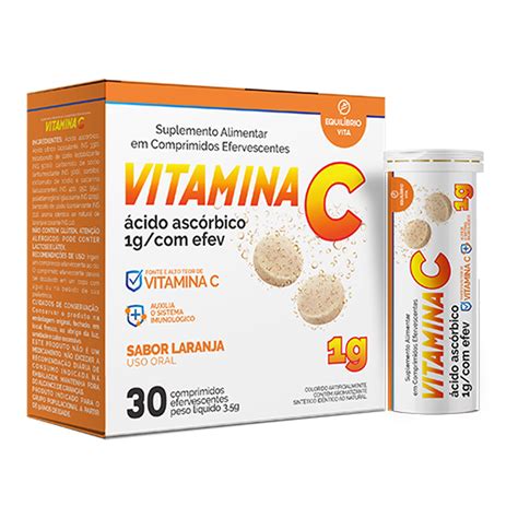 Vitamina C Tripla Ação 1G Efervescente 10 Comprimidos Equilibra Vida