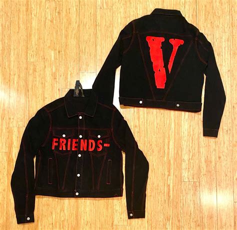 Vlone Vlone Friends Denim Jacket Red Grailed