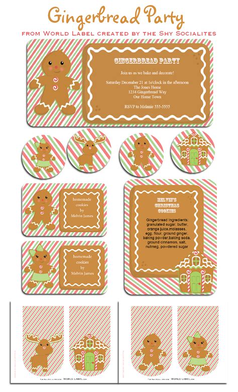 Looking for some free printable labels, gift tags, and fun stickers for your handmade creations? Gingerbread Party Kit and Labels :) | Worldlabel Blog